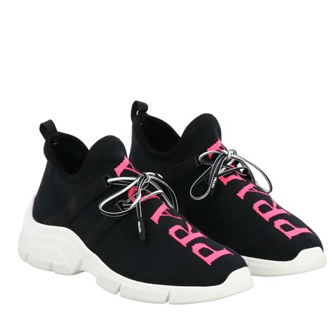 prada logo sock sneakers|prada slip on sneakers women.